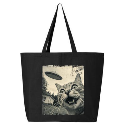 Funny Invasion Meme Vintage Alien Cat Ufo Selfie 25L Jumbo Tote
