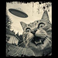 Funny Invasion Meme Vintage Alien Cat Ufo Selfie Baby Bodysuit