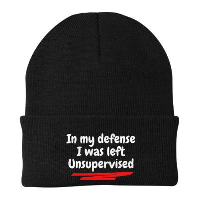Funny In My Defense I Was Left Unsupervised Knit Cap Winter Beanie