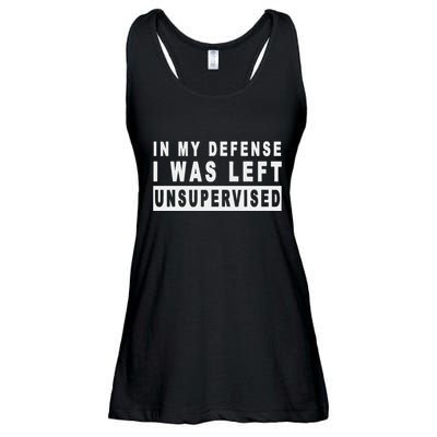 Funny In My Defense I Was Left Unsupervised Ladies Essential Flowy Tank