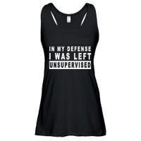 Funny In My Defense I Was Left Unsupervised Ladies Essential Flowy Tank