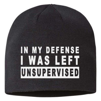 Funny In My Defense I Was Left Unsupervised Sustainable Beanie