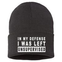Funny In My Defense I Was Left Unsupervised Sustainable Knit Beanie
