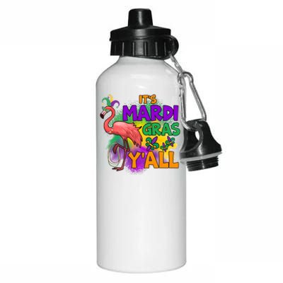 Flamingo ItS Mardi Gras YAll Aluminum Water Bottle 