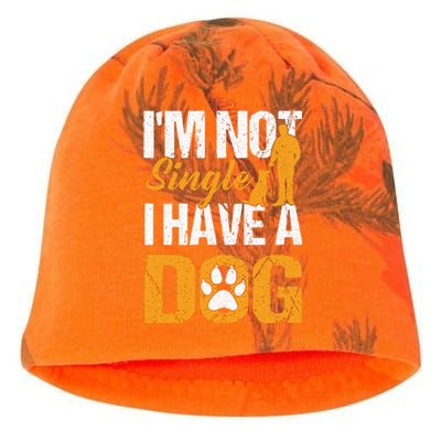 Funny I'm Not Single I Have A Dog Kati - Camo Knit Beanie