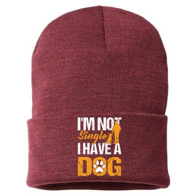 Funny I'm Not Single I Have A Dog Sustainable Knit Beanie