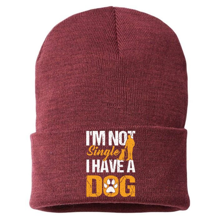 Funny I'm Not Single I Have A Dog Sustainable Knit Beanie