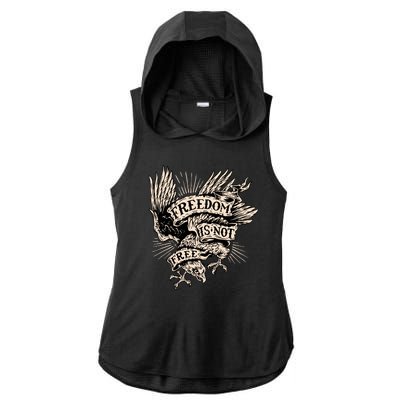 Freedom Is Not Free Eagle Ladies PosiCharge Tri-Blend Wicking Draft Hoodie Tank