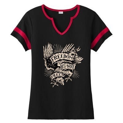 Freedom Is Not Free Eagle Ladies Halftime Notch Neck Tee