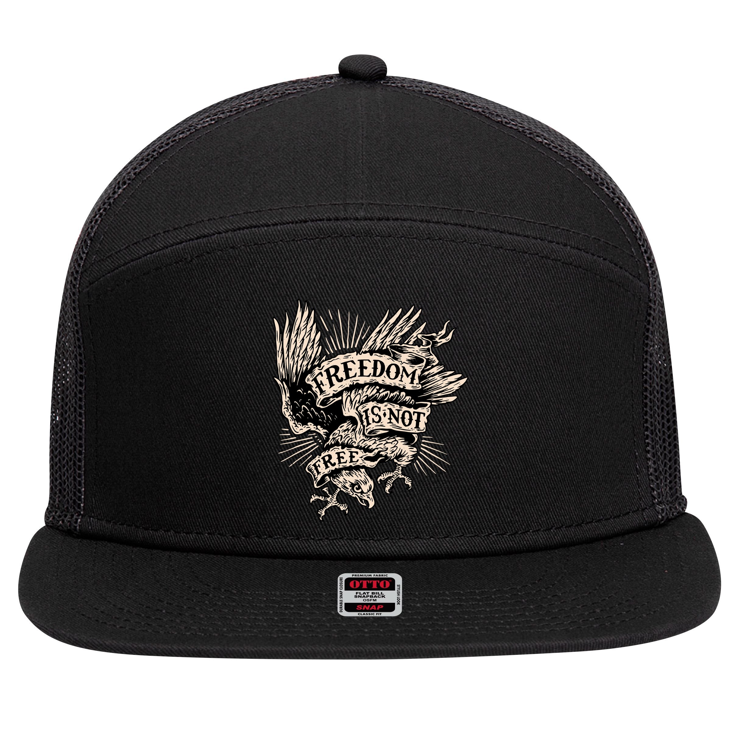 Freedom Is Not Free Eagle 7 Panel Mesh Trucker Snapback Hat