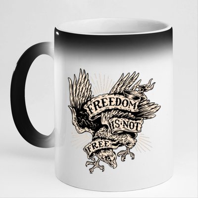 Freedom Is Not Free Eagle 11oz Black Color Changing Mug