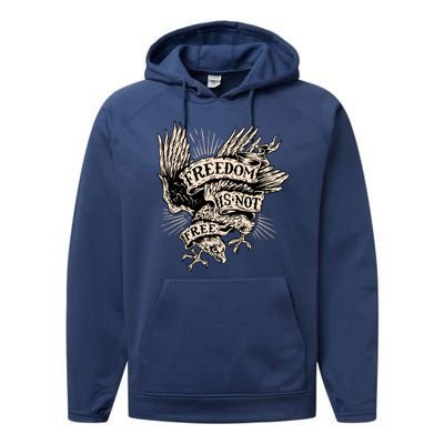 Freedom Is Not Free Eagle Performance Fleece Hoodie