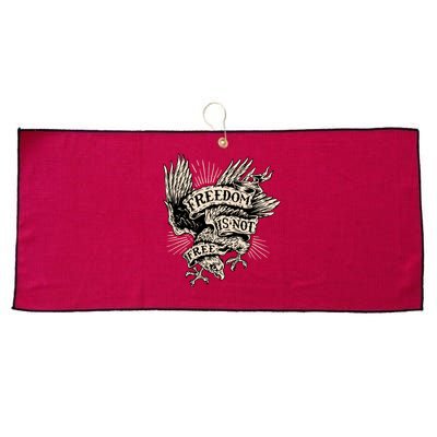 Freedom Is Not Free Eagle Large Microfiber Waffle Golf Towel