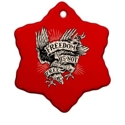 Freedom Is Not Free Eagle Ceramic Star Ornament