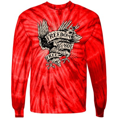 Freedom Is Not Free Eagle Tie-Dye Long Sleeve Shirt