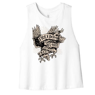 Freedom Is Not Free Eagle Women's Racerback Cropped Tank