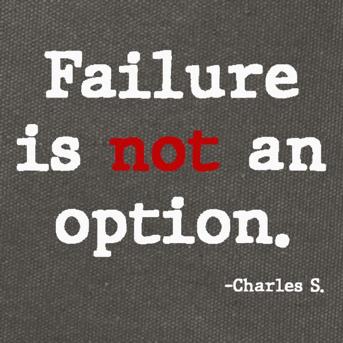 Failure Is Not An Option Cotton Canvas Backpack
