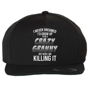 Funny I Never Dreamed I'd Grow Up To Be A Crazy Granny Wool Snapback Cap