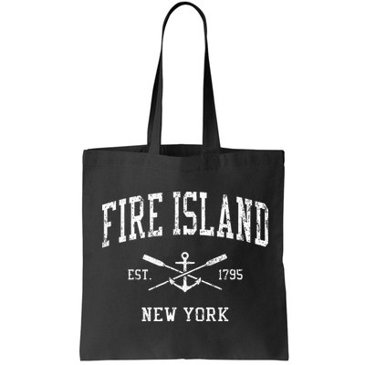 Fire Island Ny Vintage Crossed Oars & Boat Anchor Sports Bag