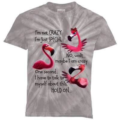 Flamingo IM Not Crazy IM Just Special Funny MotherS Day Kids Tie-Dye T-Shirt