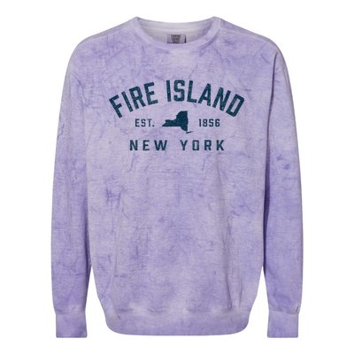 Fire Island New York Preppy Throwback Retro Souvenir Colorblast Crewneck Sweatshirt