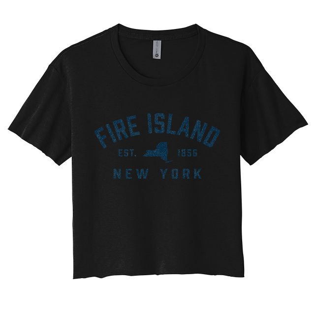 Fire Island New York Preppy Throwback Retro Souvenir Women's Crop Top Tee