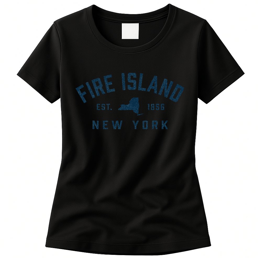 Fire Island New York Preppy Throwback Retro Souvenir Womens T-Shirt