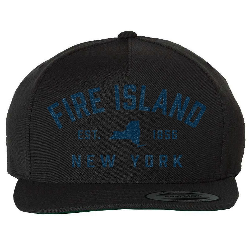 Fire Island New York Preppy Throwback Retro Souvenir Wool Snapback Cap
