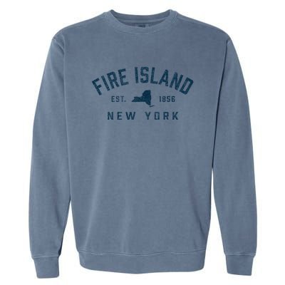 Fire Island New York Preppy Throwback Retro Souvenir Garment-Dyed Sweatshirt