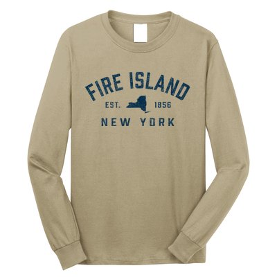 Fire Island New York Preppy Throwback Retro Souvenir Long Sleeve Shirt