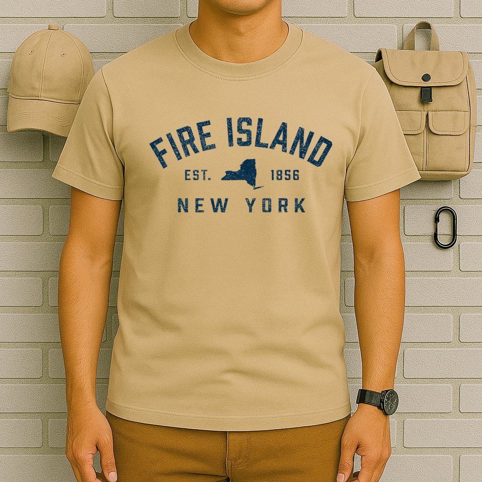 Fire Island New York Preppy Throwback Retro Souvenir T-Shirt