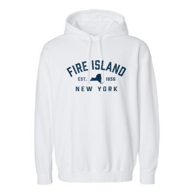 Fire Island New York Preppy Throwback Retro Souvenir Garment-Dyed Fleece Hoodie