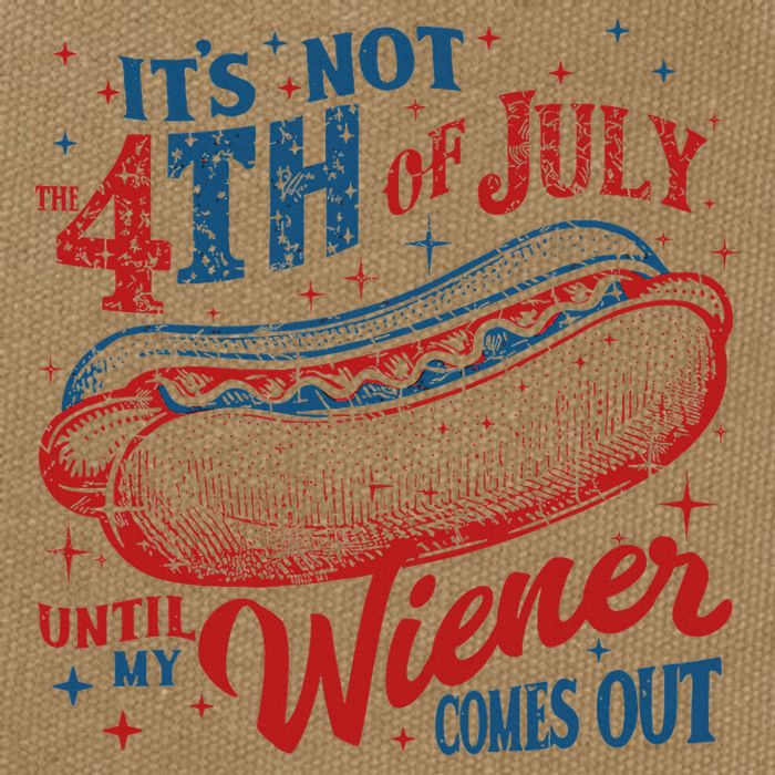 Funny ItS Not 4th Of July Until My Wiener Comes Out Cotton Canvas Backpack