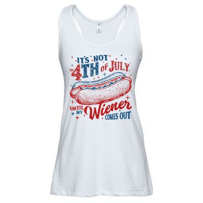 Funny ItS Not 4th Of July Until My Wiener Comes Out Ladies Essential Flowy Tank