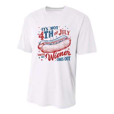 Funny ItS Not 4th Of July Until My Wiener Comes Out Youth Performance Sprint T-Shirt