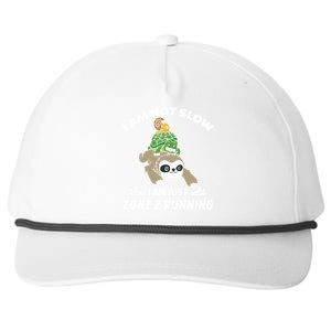 Funny Im Not Slow Just Zone 2 Running Sloth Runner Team Gift Snapback Five-Panel Rope Hat