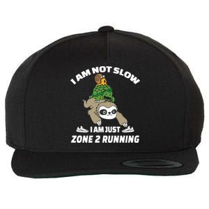 Funny Im Not Slow Just Zone 2 Running Sloth Runner Team Gift Wool Snapback Cap