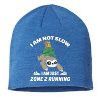 Funny Im Not Slow Just Zone 2 Running Sloth Runner Team Gift Sustainable Beanie