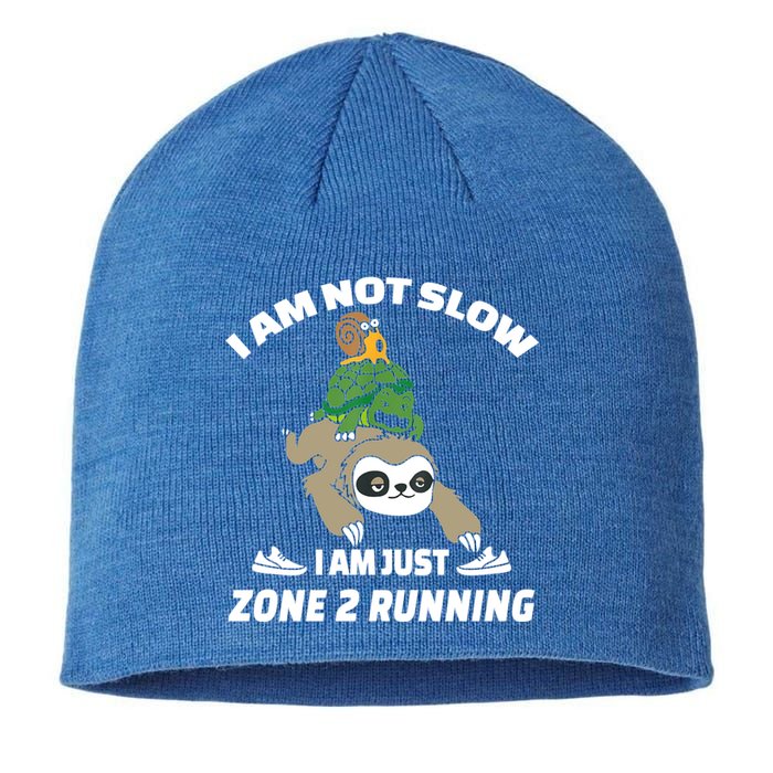 Funny Im Not Slow Just Zone 2 Running Sloth Runner Team Gift Sustainable Beanie