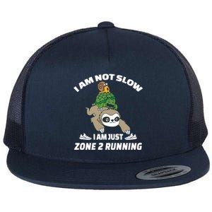 Funny Im Not Slow Just Zone 2 Running Sloth Runner Team Gift Flat Bill Trucker Hat