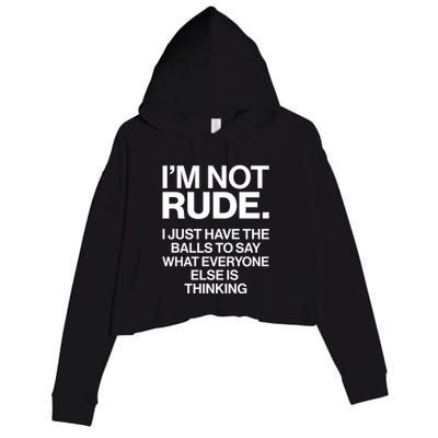 Funny Im Not Rude Crop Fleece Hoodie
