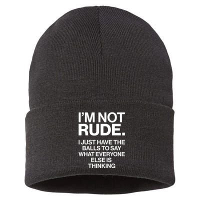 Funny Im Not Rude Sustainable Knit Beanie