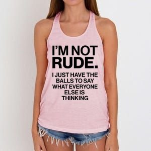 Funny Im Not Rude Women's Knotted Racerback Tank