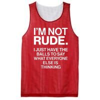 Funny Im Not Rude Mesh Reversible Basketball Jersey Tank