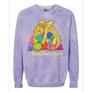 Funny I Need More Yarn Dragon Hoarding Yarn Colorblast Crewneck Sweatshirt