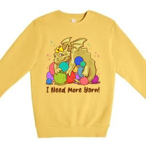 Funny I Need More Yarn Dragon Hoarding Yarn Premium Crewneck Sweatshirt