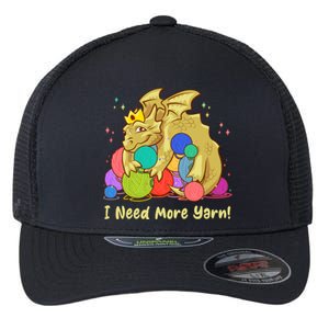 Funny I Need More Yarn Dragon Hoarding Yarn Flexfit Unipanel Trucker Cap