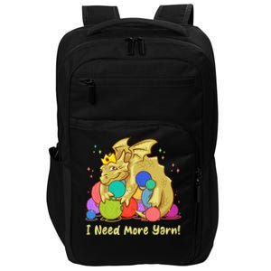 Funny I Need More Yarn Dragon Hoarding Yarn Impact Tech Backpack