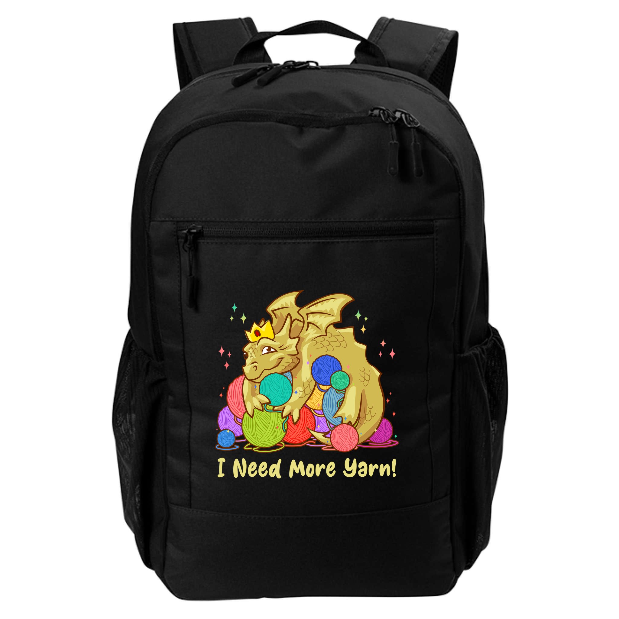 Funny I Need More Yarn Dragon Hoarding Yarn Backpack