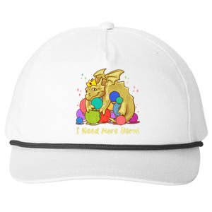 Funny I Need More Yarn Dragon Hoarding Yarn Snapback Five-Panel Rope Hat